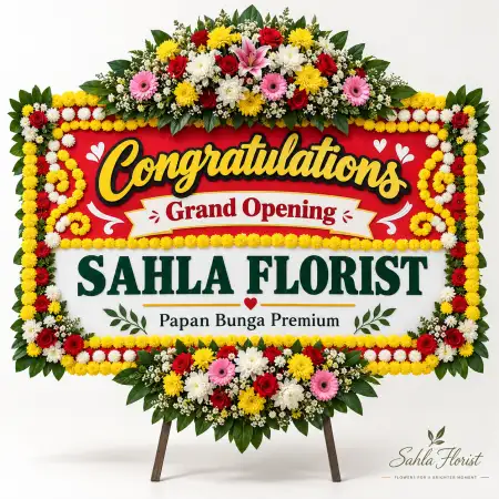 Papan Bunga Ucapan Selamat Graha Raya