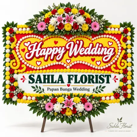 Papan Bunga Pernikahan Graha Raya